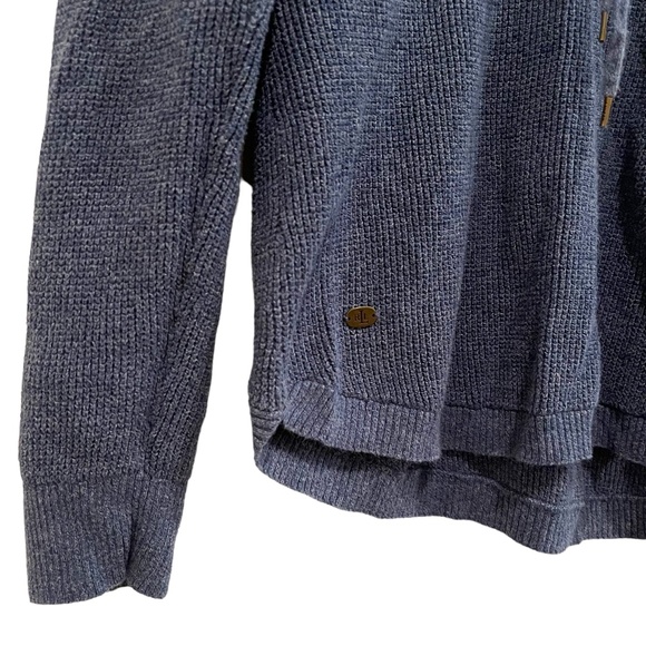 Lauren Ralph Lauren Cowl Neck Tight Knit Long Sleeve Sweater, Size Large, Blue - Picture 4 of 10